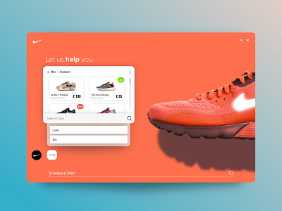 Nike Chatbot branding chat chat app chatbot client homepage messenger mockup nike sketch ui uidesign ux web webdesign