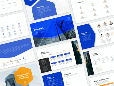 Proposal template for client blue brand and identity content indesign powerpoint print proposal quotation team template timeline