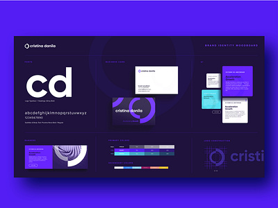 Brand identity moodboard banner brand brand identity branding branding design business card business cards concept logo grid logodesign purple typography