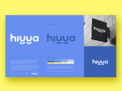 Hiyya - logo concept I blue brand identity brand strategy branding concept logo mockup pattern recruitment recruitment agency rough smile startup branding yellow