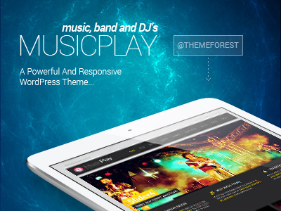MusicPlay WordPress Theme music player band dj events blog minimal flat