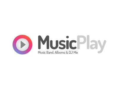 MusicPlay Logo band blog dj events flat logo minimal music play player