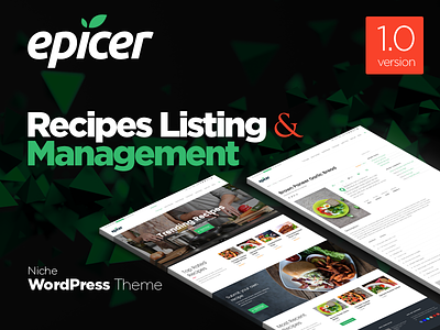 Epicer Recipes Listing WordPress Theme Promo listing promo recipe screen theme wordpress