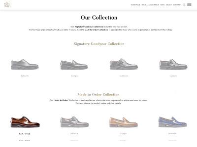 Fanga shoes collection animation ecommerce luxury parallax products store ui ux