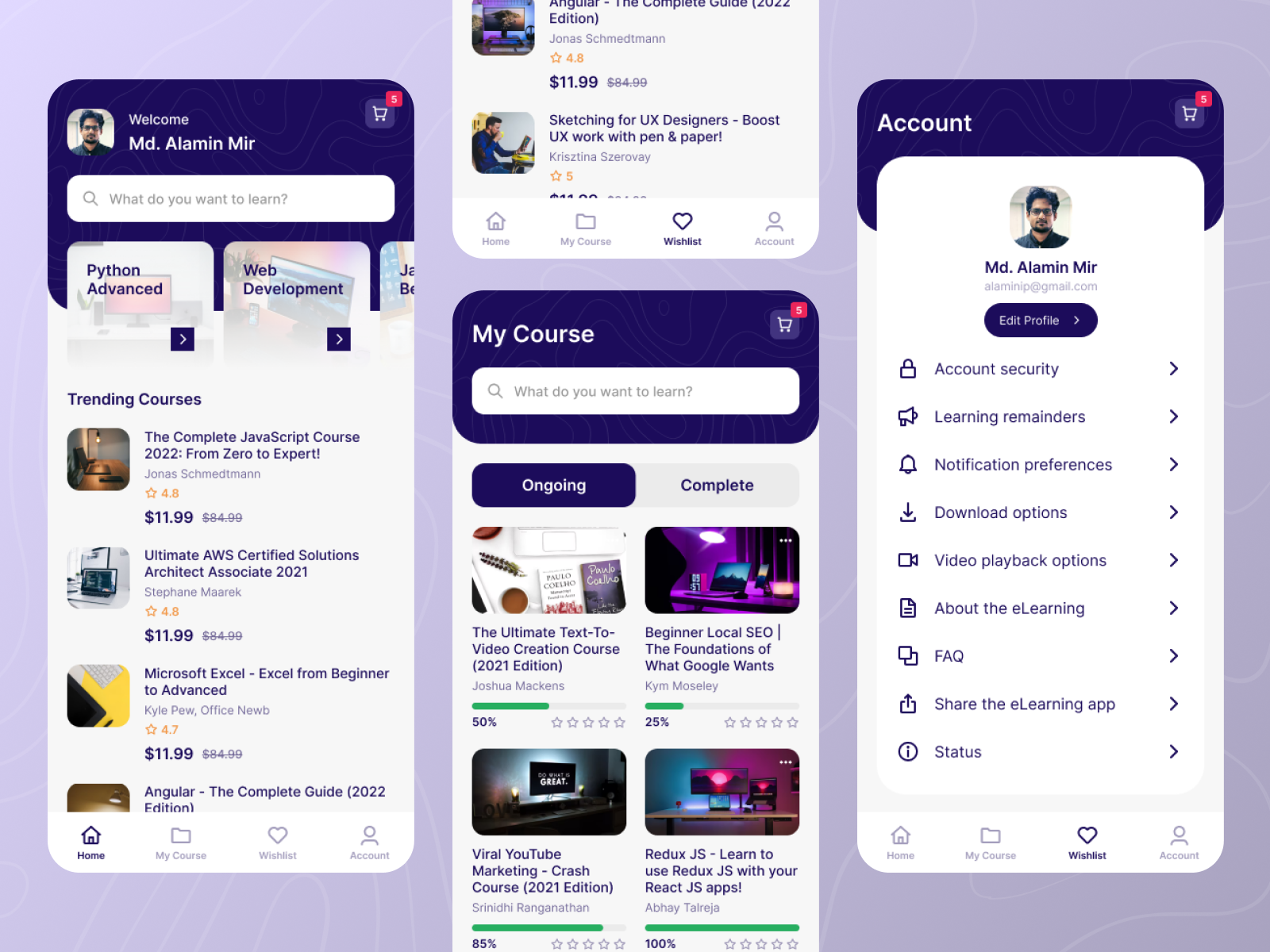 eLearning App UI/UX Design by Alamin Mir 🚀 on Dribbble