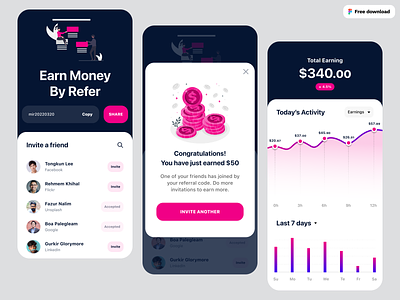 Free Referral App UI Design