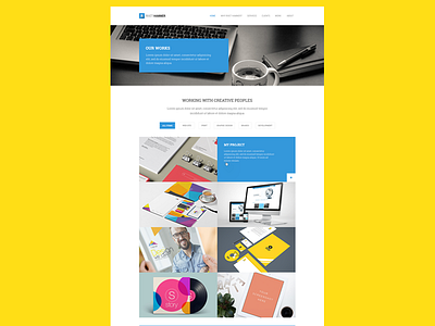 Portfolio Page alamin mir creative design modern noksha creative our project portfolio psd uiux web design yellow