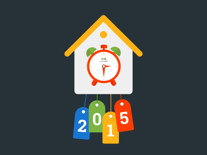 Happy New Year 2015 2015 alaminmir clock creativemine flat happy home new year