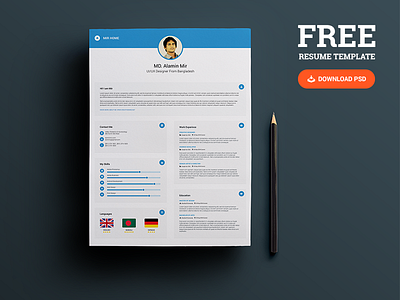 Free Resume alaminmir business card creativemine free psd resume