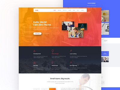 Zim Theme One Page Landing Page landing page one page ui zim zim theme