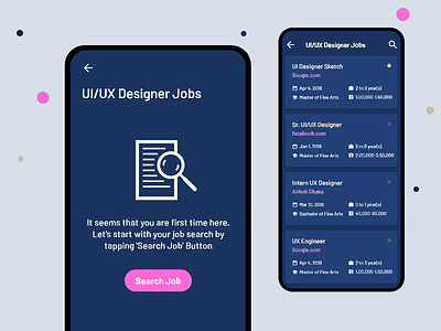 Job List UI Design job list ui ux