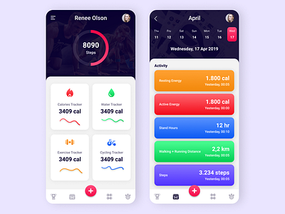 Fitness App colorful fitness app gradient ios ui