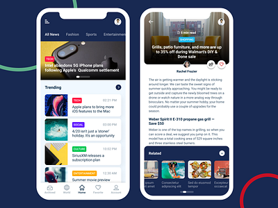 News App UI app blue colorful dark ios news ui