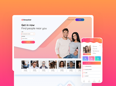 Dating platform app branding design logo ui