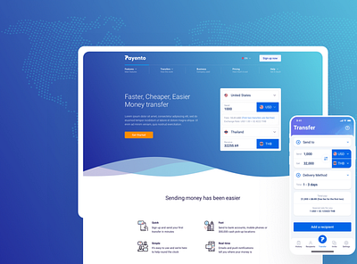 Money transfer platform branding design logo payment ui ux