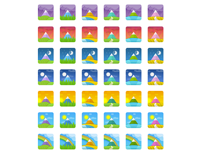 Mountain icon set icon sketch ui vector