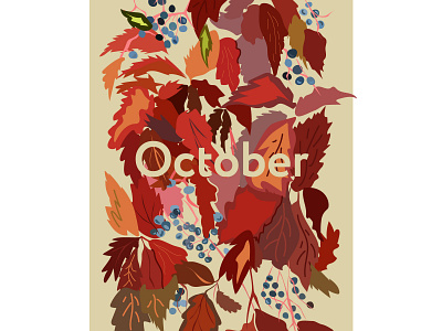 October 2d adobe illustrator autumn illustration october vector