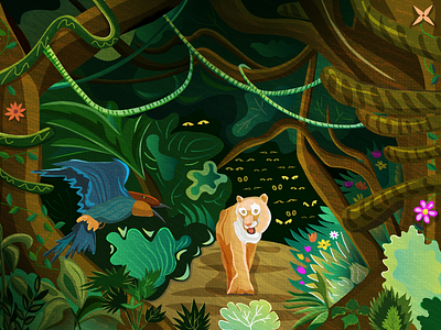Jungle adobe illustrator illustration jungle tiger vector