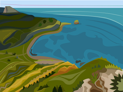 Sakhalin adobe illustrator illustration islands sea vector