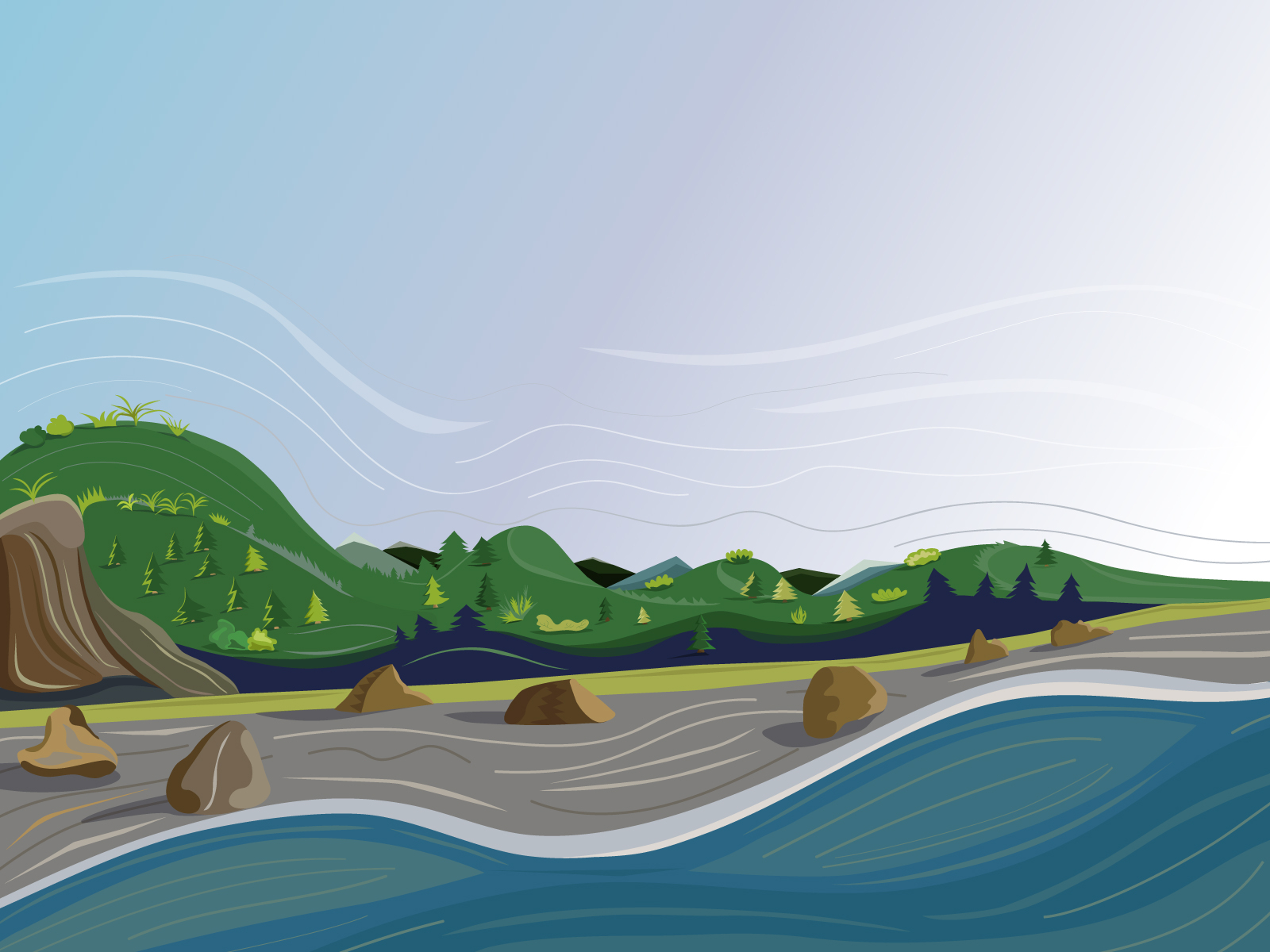 Island 2d adobe illustrator illustration sea seaside vector