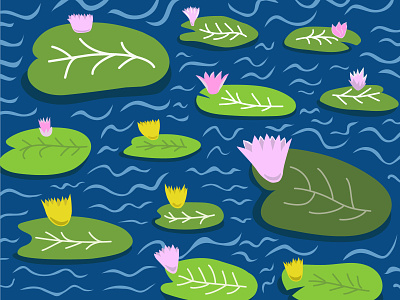 Water lilies 2d adobe illustrator design illustration vector water lilies