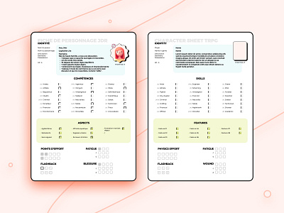 Character sheet - TRPG