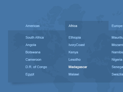 SAA List of Locations blue list location map saa selection tabs