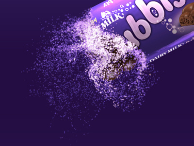 Bubbly Unwrap 3d bubbles bubbly cadbury chocolate particles purple unwrap