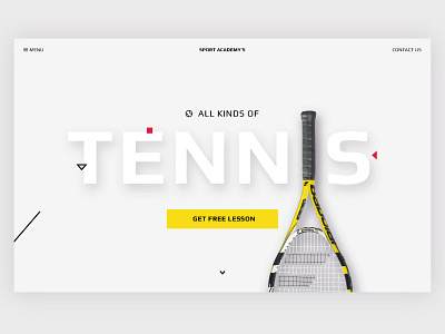 Tennis Sport Academy landing page promo tennis type ui ux