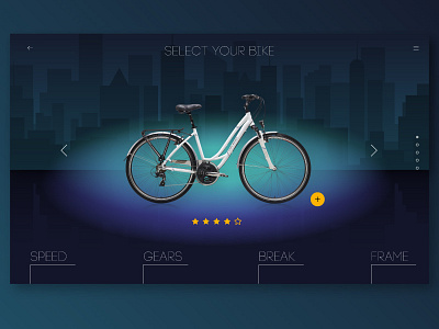 Night Bike Ride bike landing page promo type ui ux