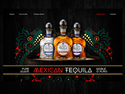 Teqila LP for the Web Store of liquor alco black landing liquor mexican promo store tequila ui ux