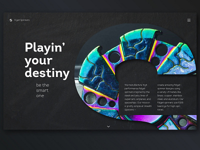 Figet Spinners grid landing page play promo spinner swiss type typography ui ux