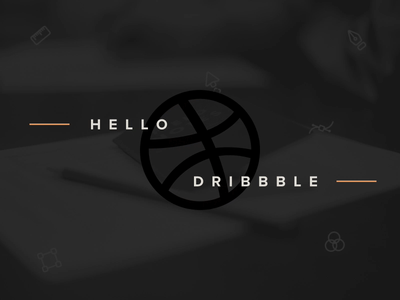 Hey 👋 agency animated ball dark debut dribbble hello icons logo motion orange team