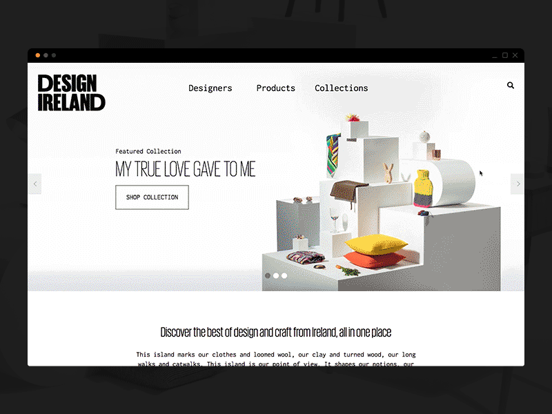 Design Ireland black clean design interaction ireland minimal monochrome motion ui ux website white