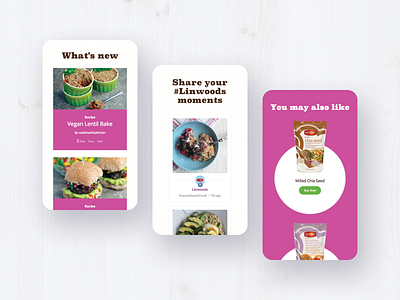 Linwoods - Mobile Details ecommerce food health linwoods mobile product recipe responsive social ui ux website