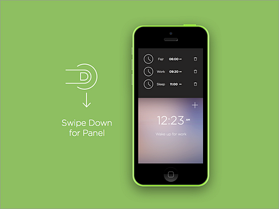 iPhone Swipe Interaction app clean dark flat gradient interaction iphone iphone 5c radial touch