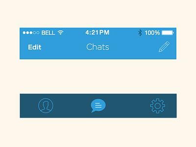 Chat User Interface app blue clean dark flat gradient interaction iphone iphone 5c radial touch