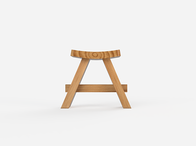 Japanese Stool 1/2 3d fusion 360 japanese stool wood