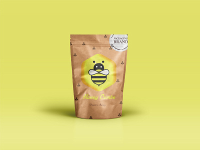Honey Combe Brand bee brand honey honey brand logo package yellow