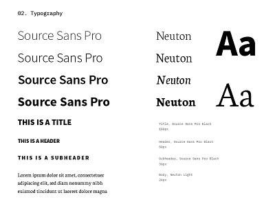 Sneak Peak Style Guide 2d type typography ui
