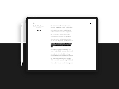 Interface for Poetry Reading App app dark interface minimal poetry product reading ui