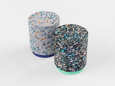 Terrazzo Stool Render 1 3d material stool