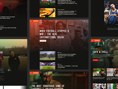 COPA90 Website Redesign design fans football homepage landing shows ui ux website