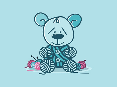 Make a bear with a roll of yarn.