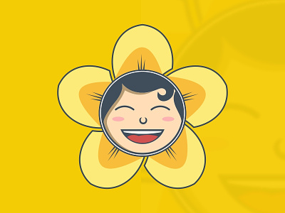 Flower Girl animal character illustration logo mascot