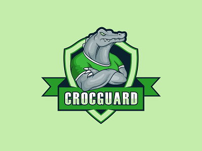 The Crocguard animal character illustration logo mascot