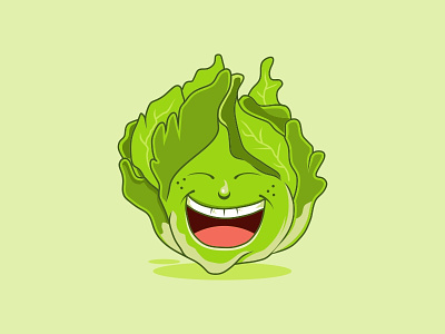 Laughing Lettuce animal character illustration logo mascot