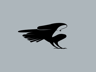 Raven animal brand character illustration logo mascot negative space raven