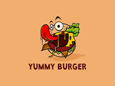 Yummy Burger brand clean creative fan illustration logo playful professional