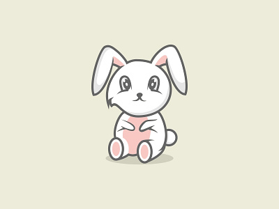 Cute Rabbit animal character illustration logo mascot